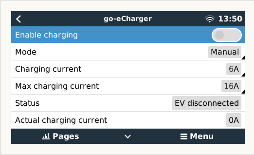 go-eCharger - Values